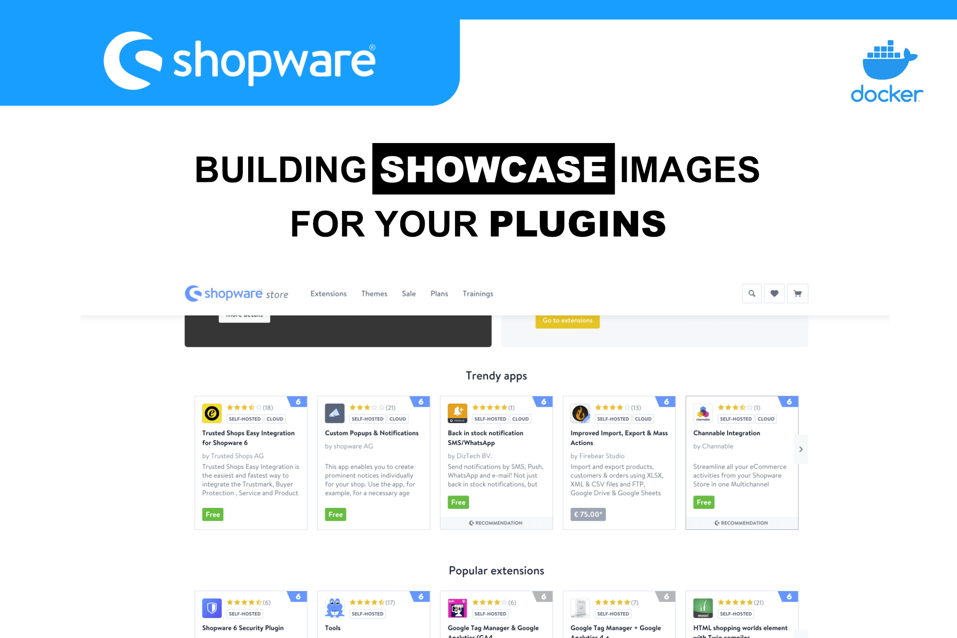 Building Showcase Docker images for your Shopware plugins